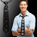 Light Up LED Black Sequin Tie